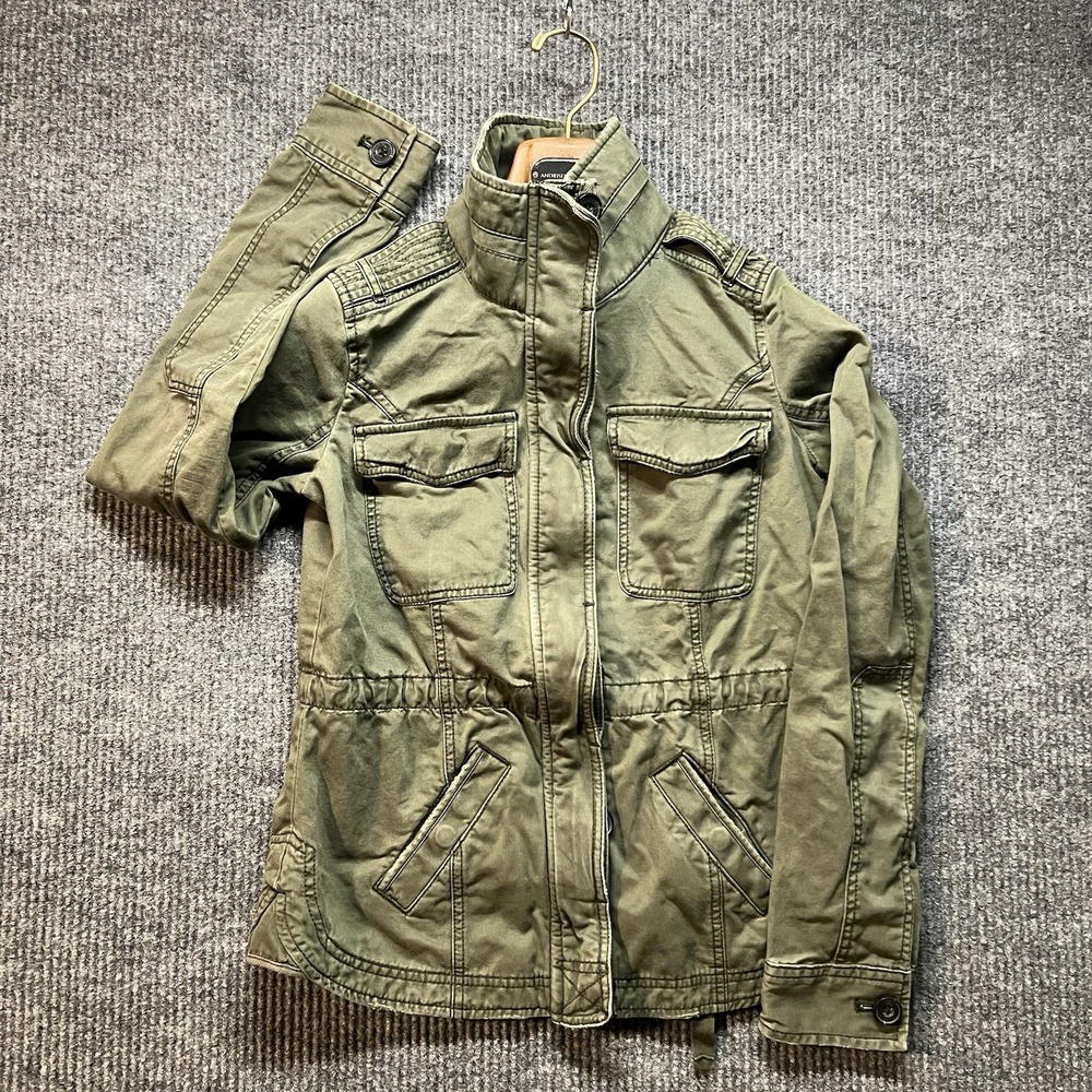 Abercrombie & Fitch Utility Jacket Womens XS Green Military Field Cargo Coat